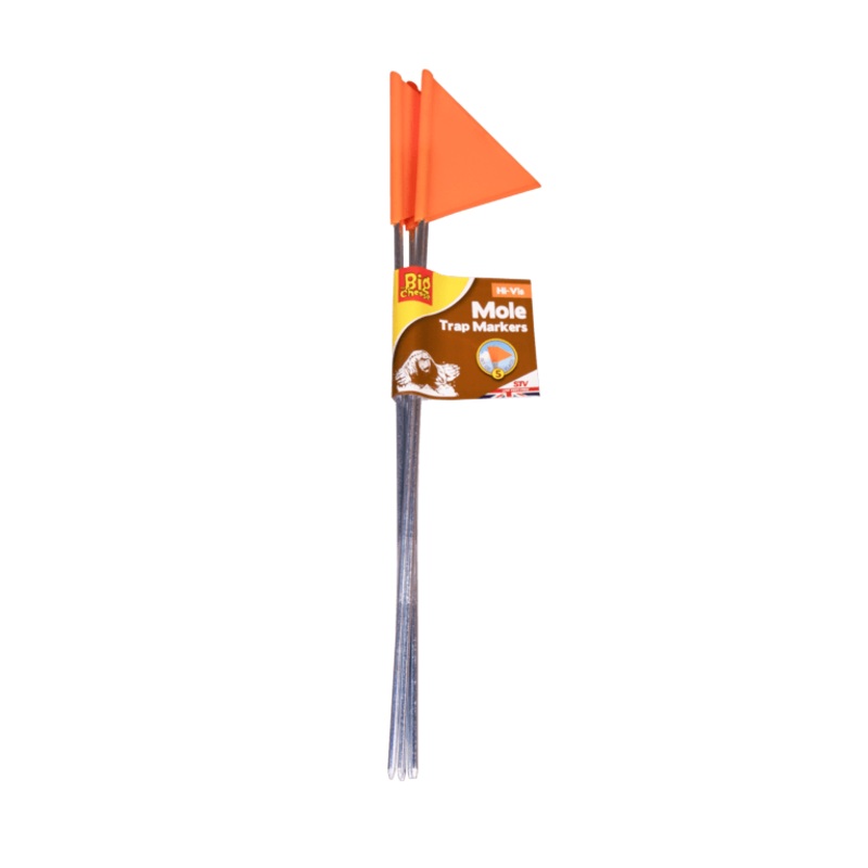 The Big Cheese Hi-Vis Mole Trap Markers – Pack 5