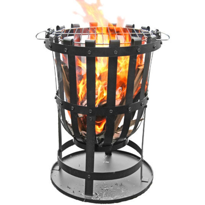 Gardeco GARDEN FIRE BASKET BRAZIER 40 CM DIA C/W BBQ GRILL – 43cm