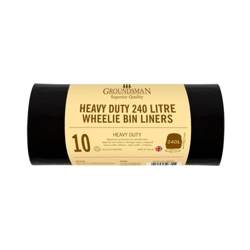 Groundsman Wheelie Bin Liners 240L – Pack 10
