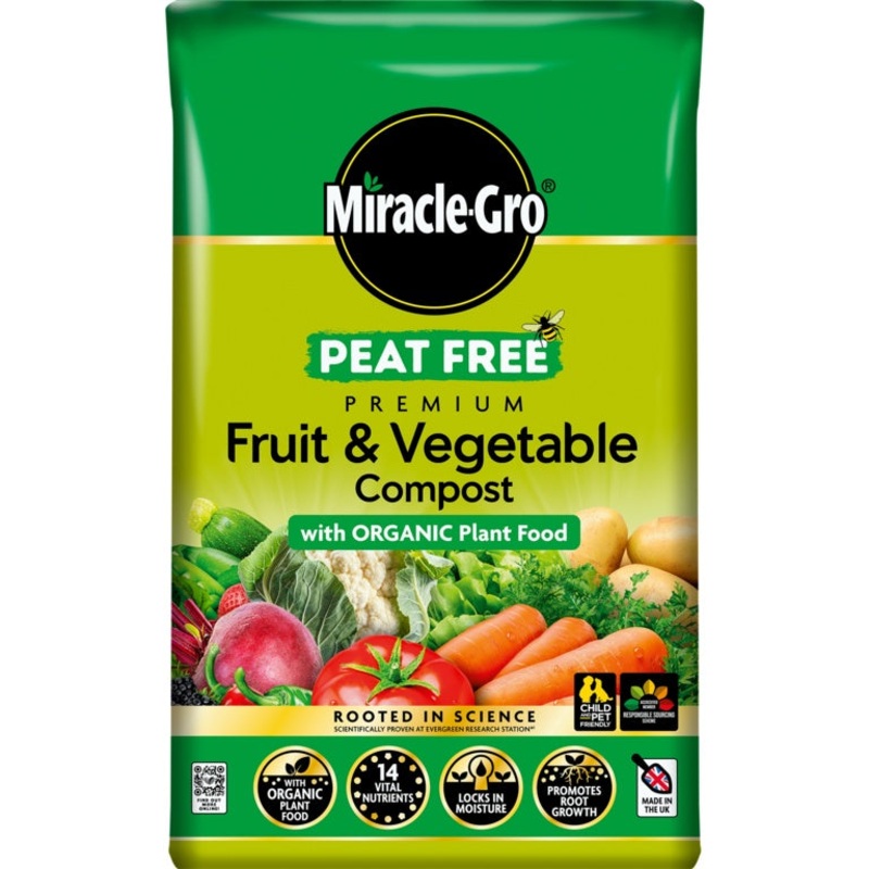 Miracle-Gro Organic Fruit & Veg Peat Free Compost – 40L