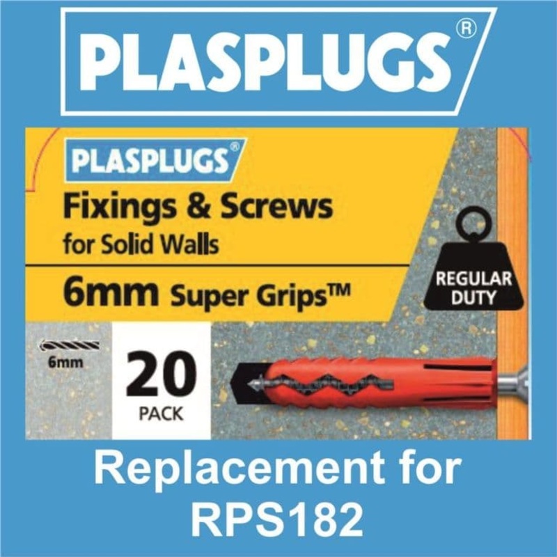 Plasplugs Red Super Grip Fixings 6mm – Pack 20