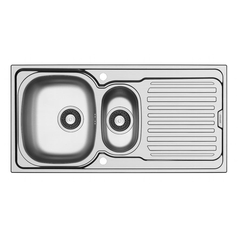 Pyramis Aurora 1.5 Bowl Reversible Stainless Steel Sink – 100×50