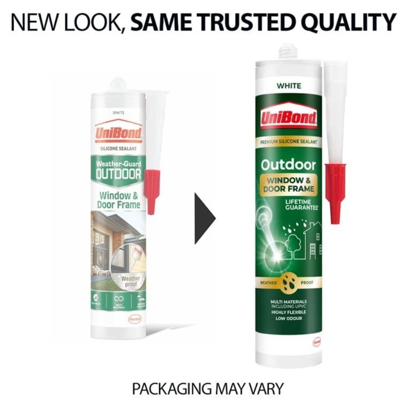 UniBond Outdoor Window & Door Frame Sealant Cartridge – 392g White