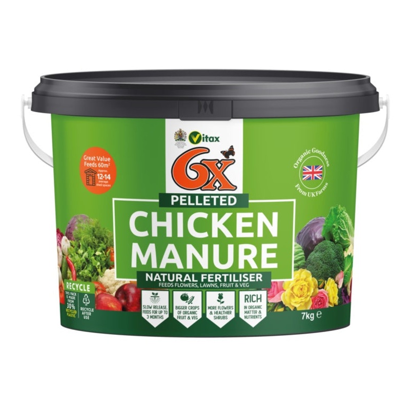 Vitax 6x Pelleted Chicken Manure – 7kg