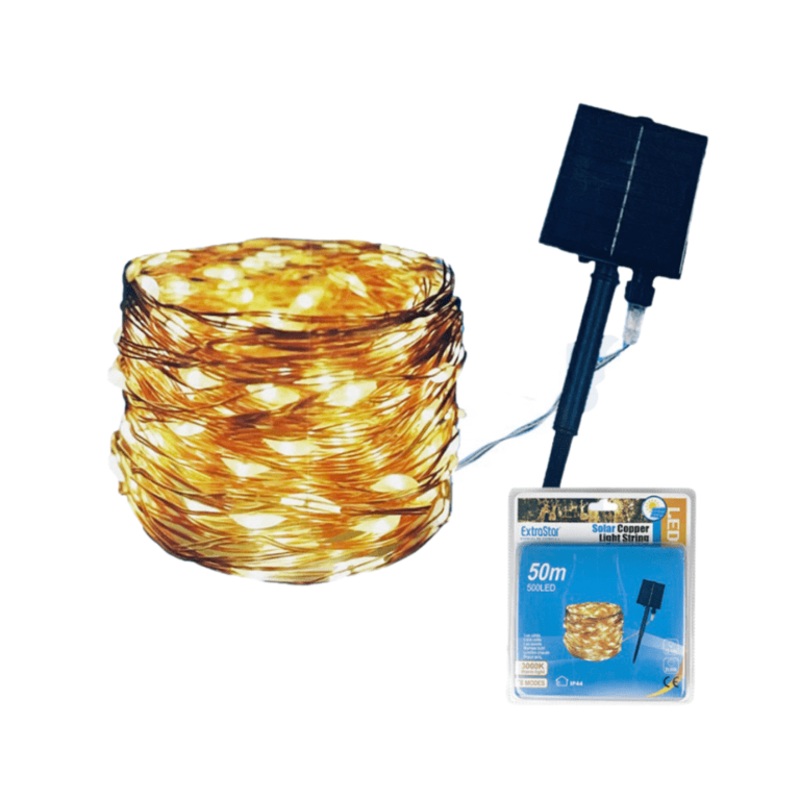 Extrastar Solar LED Copper Light String – 50m