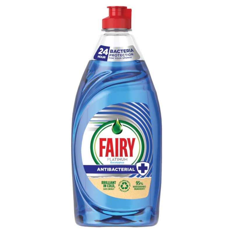 Fairy Platinum Anti Bacterial Washing Up Liquid 520ml – Eucalyptus