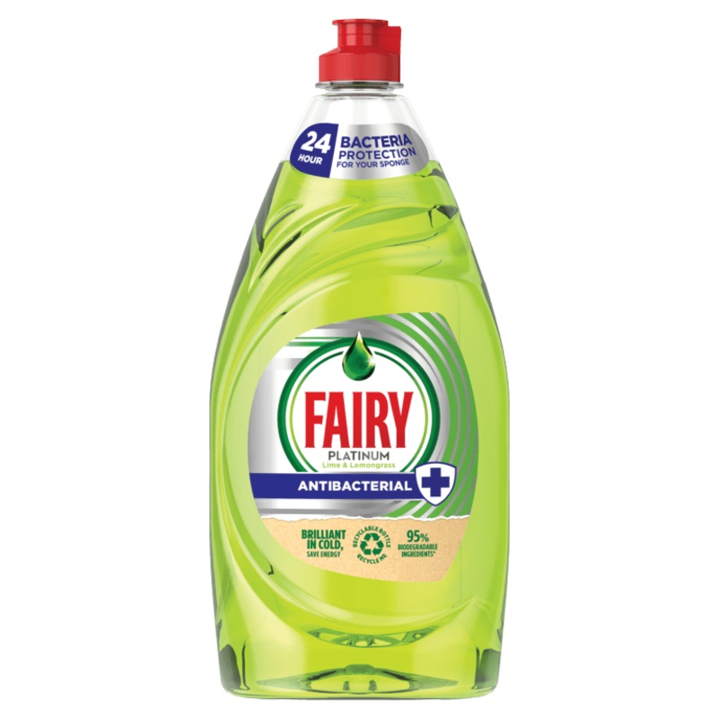 Fairy Platinum Anti Bacterial Washing Up Liquid 820ml – Lime & Lemongrass