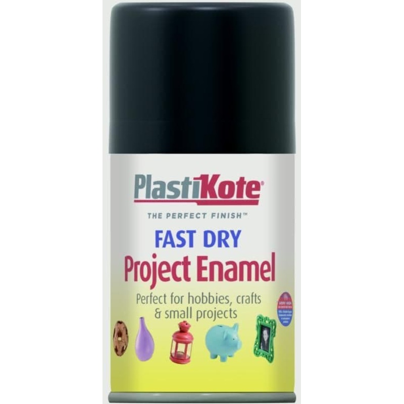 PlastiKote Fast Dry Enamel Aerosol Paint – Flat Black – 100ml