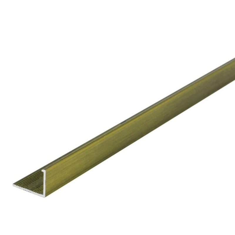 Tile Rite Gloss Brushed Gold Metal Tile Trim L Profile – 12mm x 2.44m