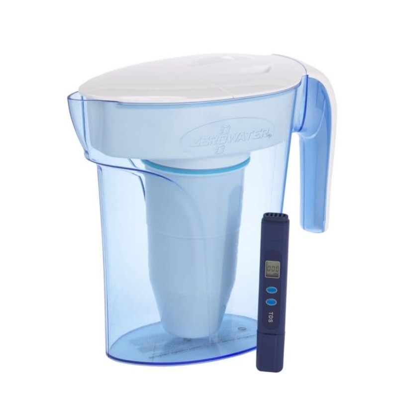 Zerowater 7-Cup / 1.7L Ready Pour Jug + Filter – Blue & White