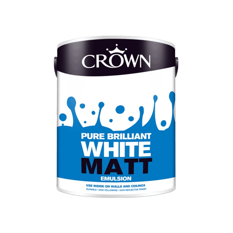 Crown Non Breatheasy Matt Emulsion 5L – Pure Brilliant White