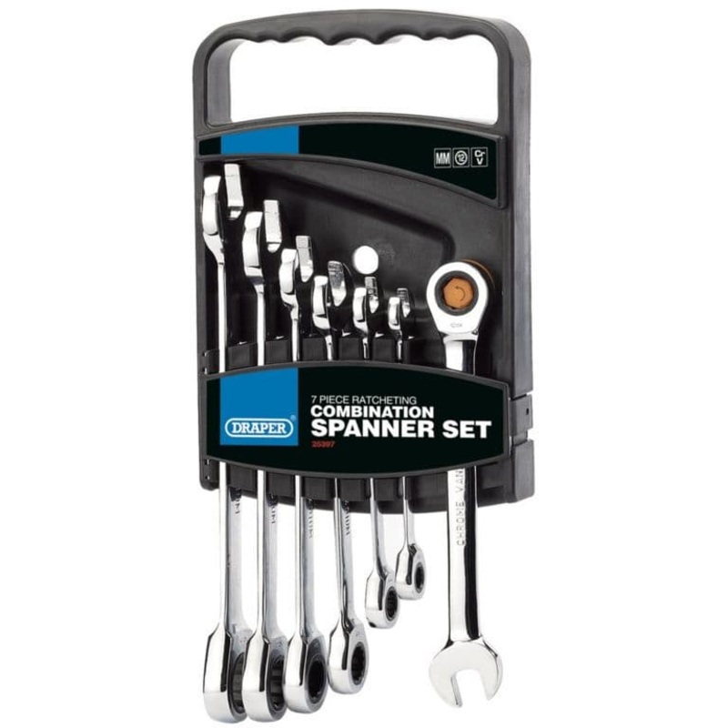 Draper HI-TORQ Ratcheting Combi Spanner Set – 7 Piece