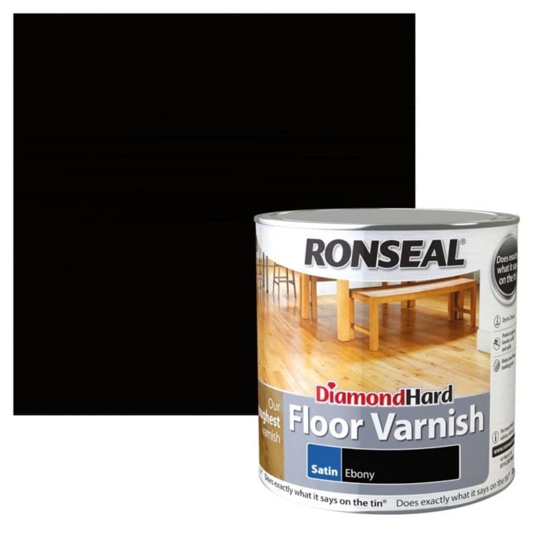 Ronseal Diamond Hard Floor Varnish 2.5L – Satin Ebony