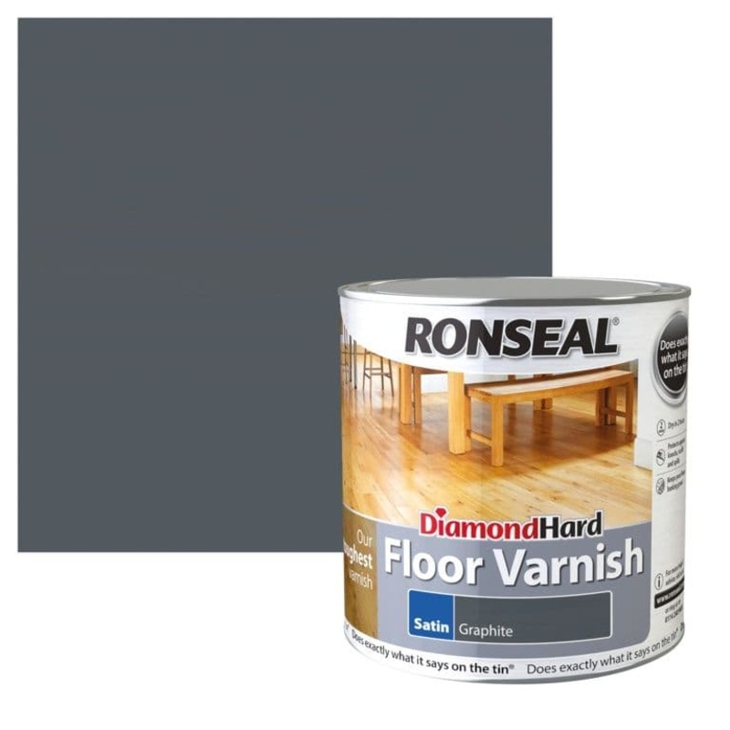 Ronseal Diamond Hard Floor Varnish 2.5L – Satin Graphite