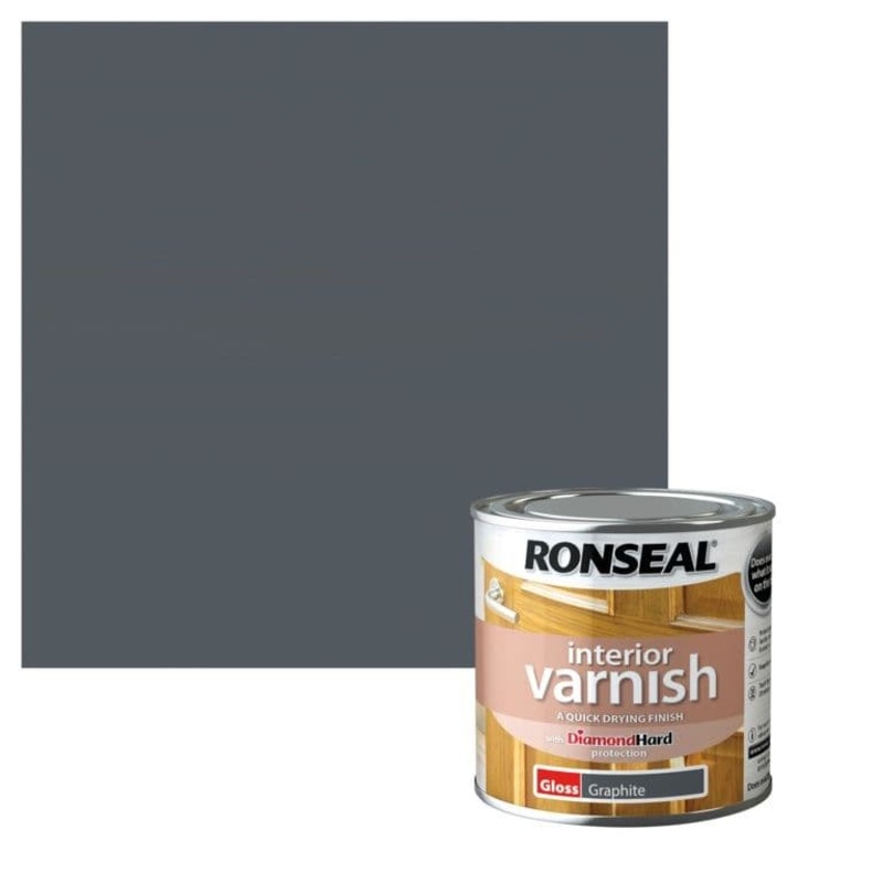 Ronseal Interior Varnish Gloss 250ml – Graphite