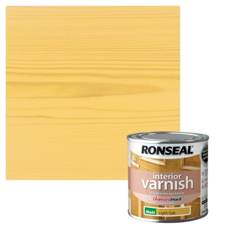 Ronseal Interior Varnish Matt 250ml – Light Oak