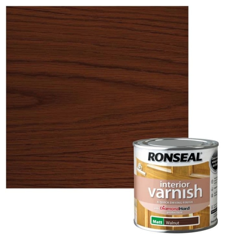 Ronseal Interior Varnish Matt 250ml – Walnut