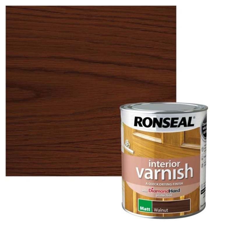 Ronseal Interior Varnish Matt 750ml – Walnut