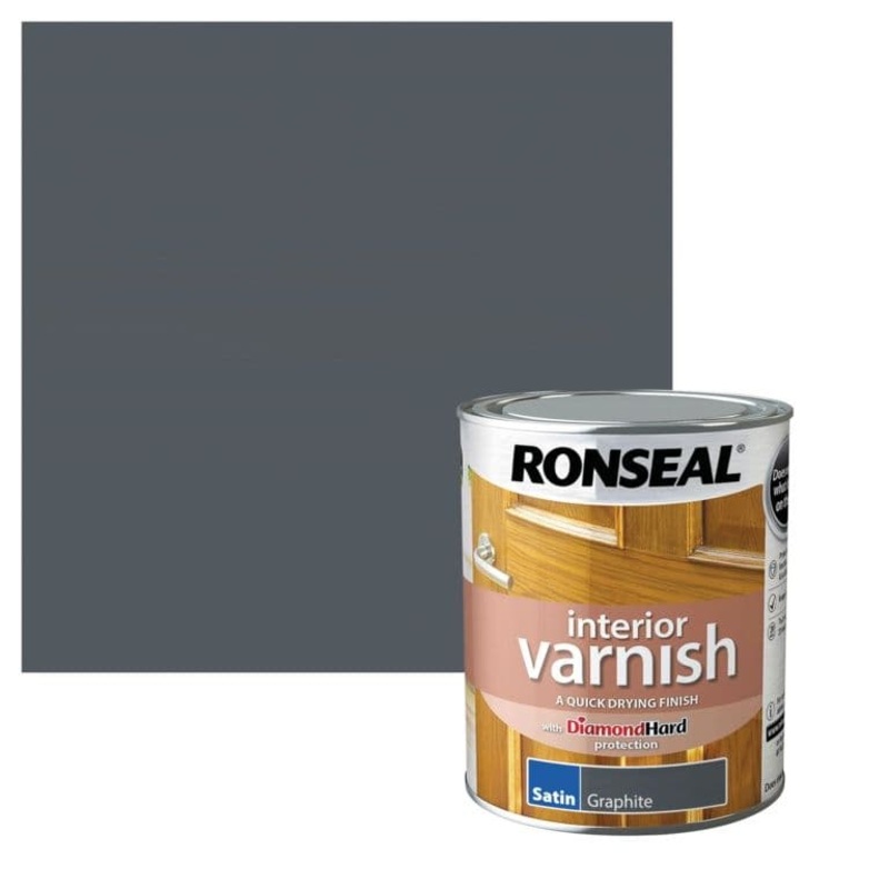 Ronseal Interior Varnish Satin 750ml – Graphite