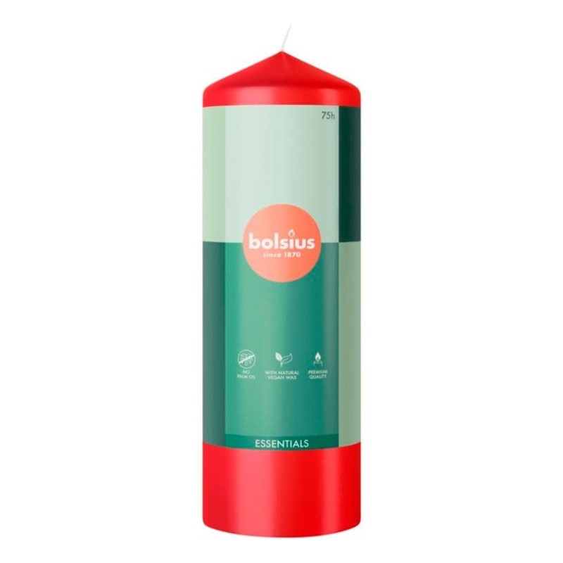 Bolsius Pillar Candle Delicate Red – 200mm x 68mm