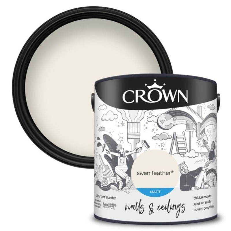 Crown Matt Emulsion Swan Feather – 2.5L