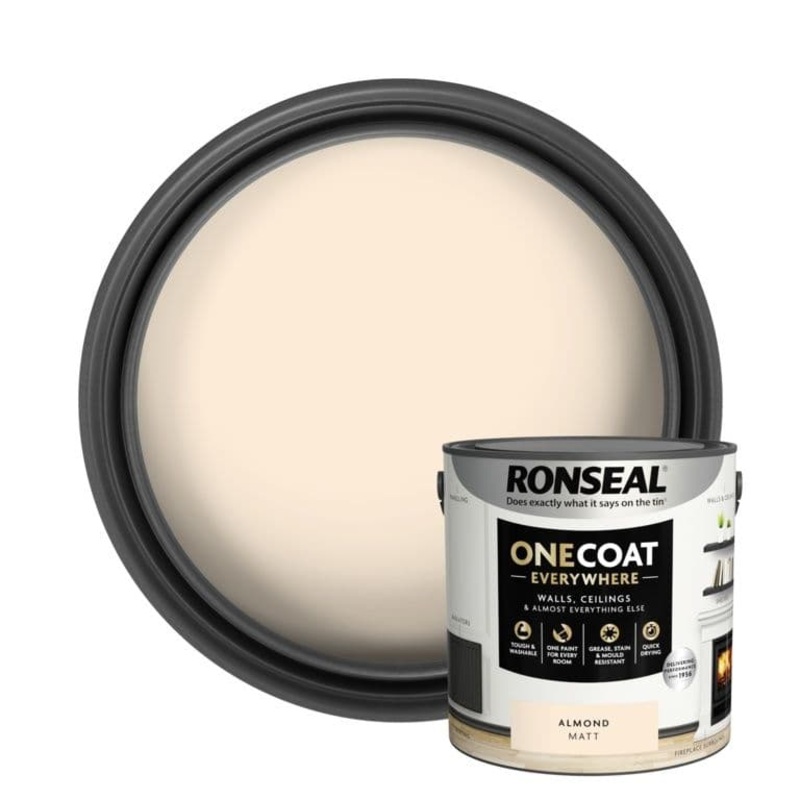 Ronseal One Coat Everywhere Matt Paint 2.5L – Almond