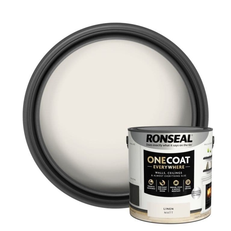 Ronseal One Coat Everywhere Matt Paint 2.5L – Linen