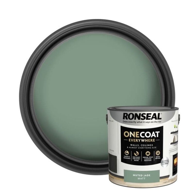 Ronseal One Coat Everywhere Matt Paint 2.5L – Muted Jade