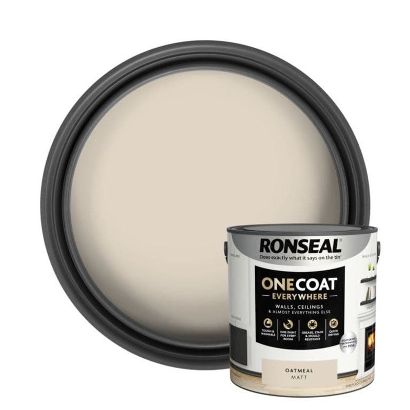 Ronseal One Coat Everywhere Matt Paint 2.5L – Oatmeal