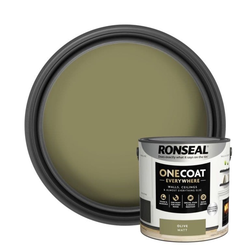 Ronseal One Coat Everywhere Matt Paint 2.5L – Olive