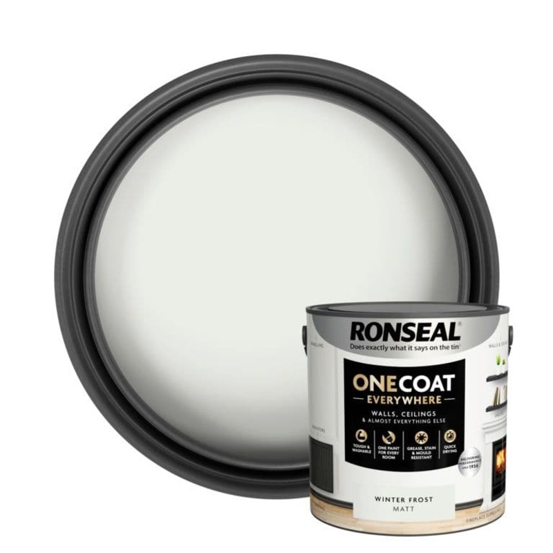 Ronseal One Coat Everywhere Matt Paint 2.5L – Winter Frost