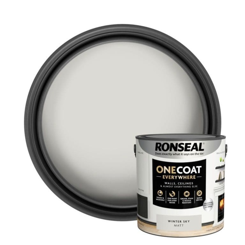 Ronseal One Coat Everywhere Matt Paint 2.5L – Winter Sky