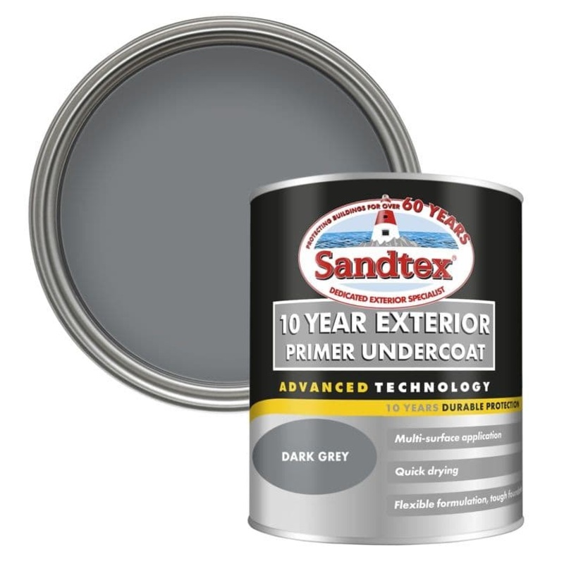 Sandtex 10 Year Exterior Primer Undercoat Dark Grey – 750ml