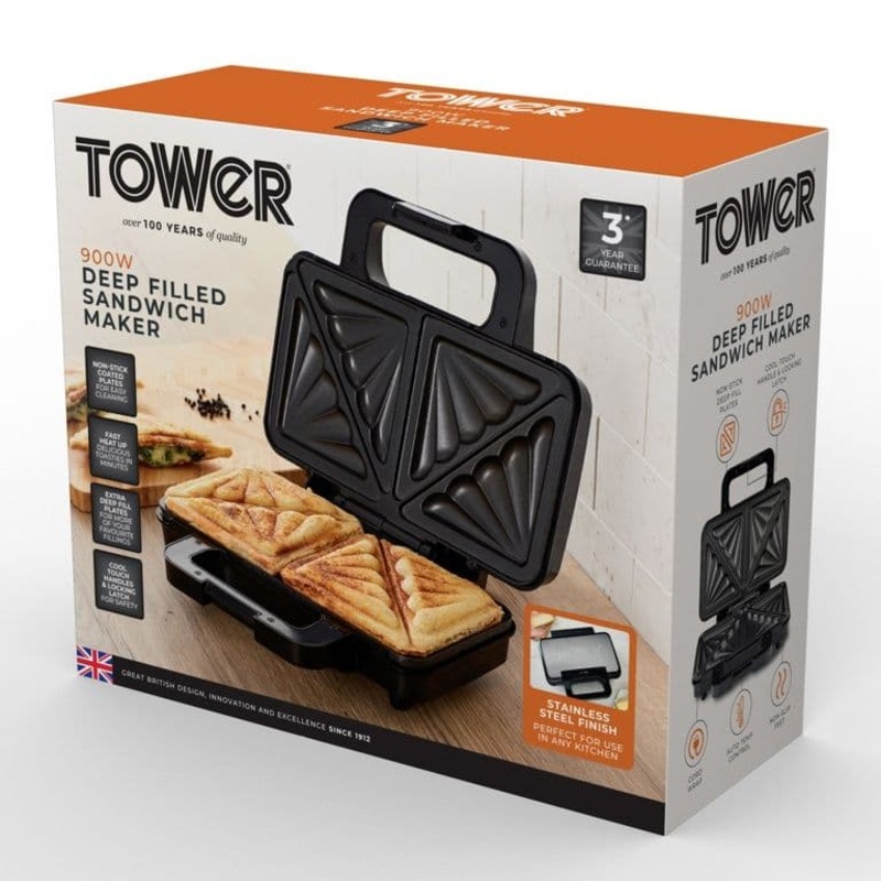 Tower Deep Fill Sandwich Maker – 900w