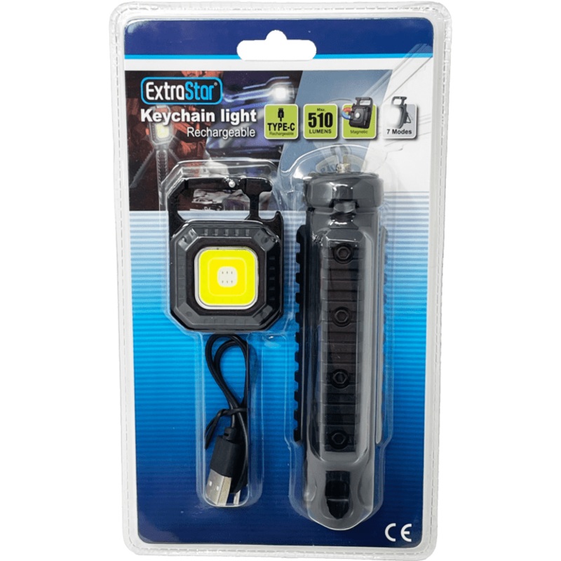 Extrastar LED Rechargeable Keychain With Light – 12w