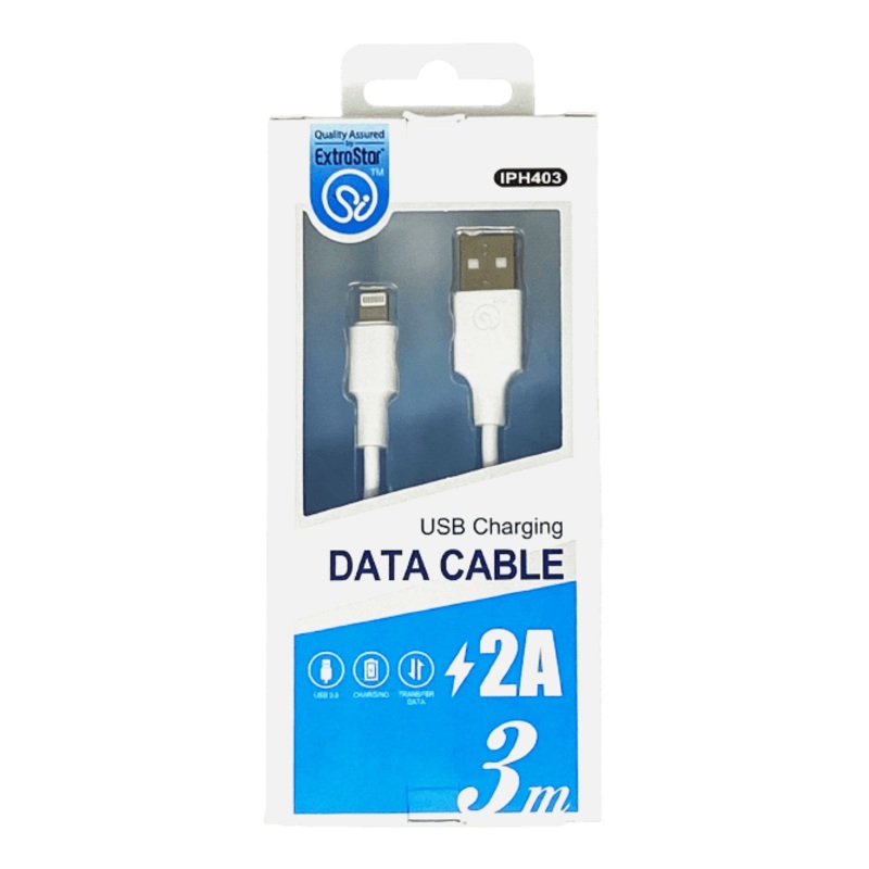 Extrastar USB 2.0 Lighting Charging Cable – 3m