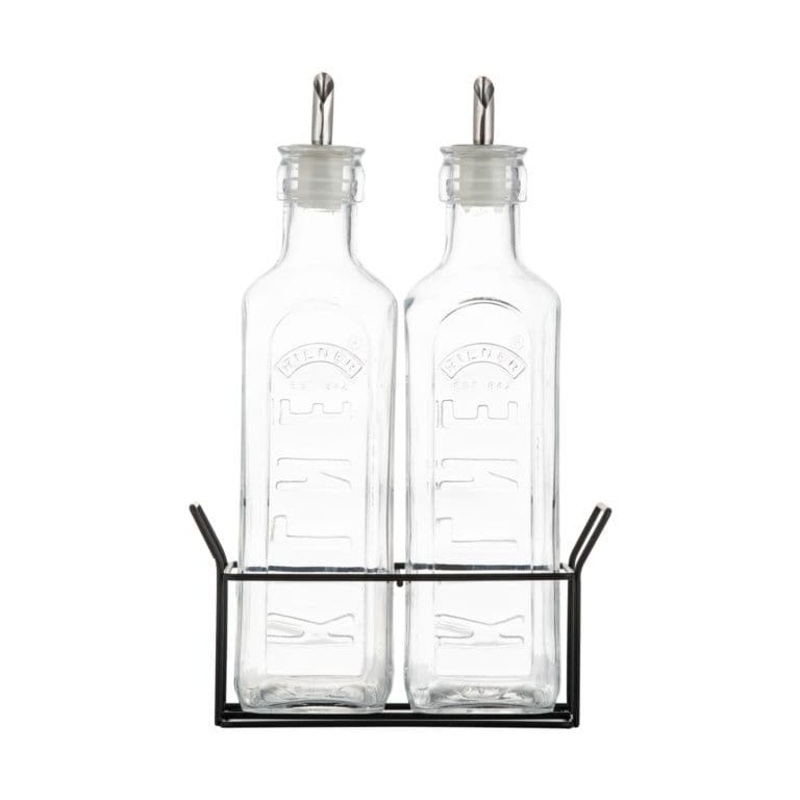 Kilner Oil Bottles & Metal Rack – Set 2