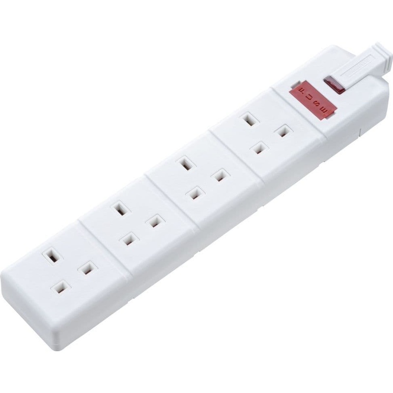 Masterplug 4 Socket 13 Amp Heavy Duty Trailing Socket – White