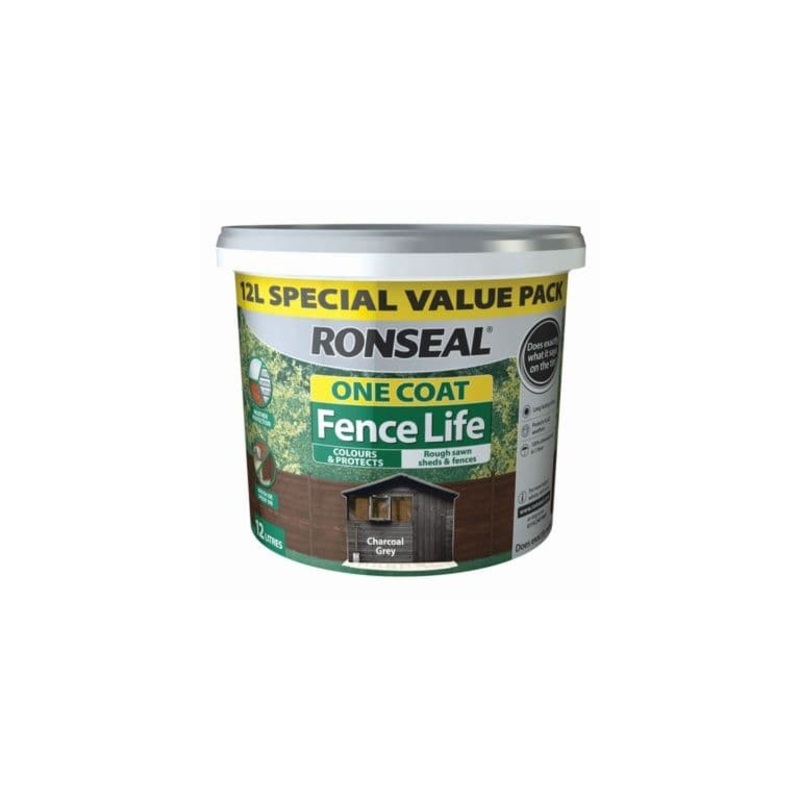 Ronseal One Coat Fencelife 12L – Charcoal
