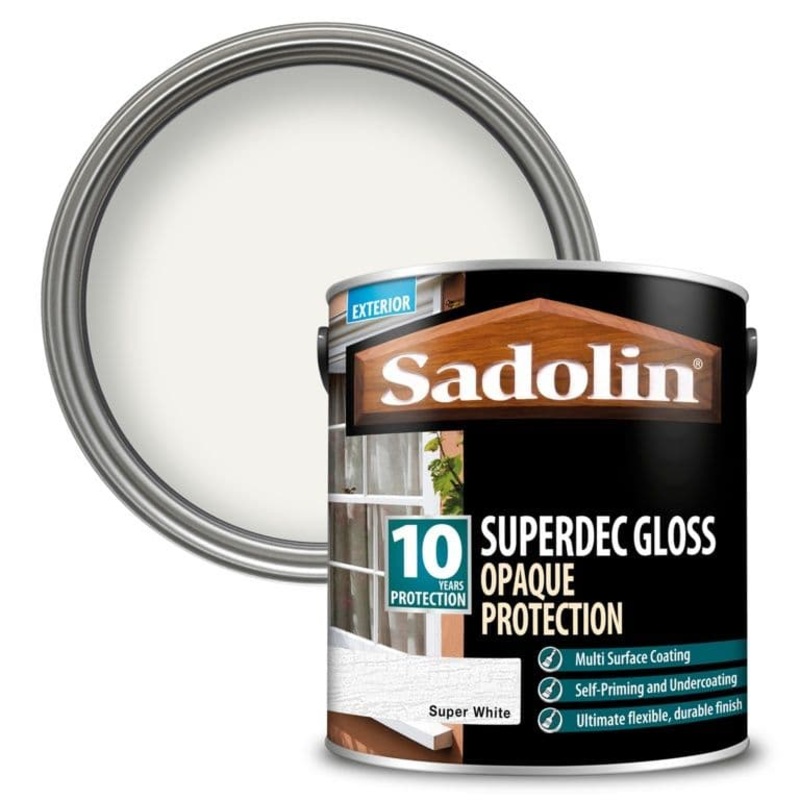 Sadolin Superdec Opaque Woodstain Gloss – Super White – 2.5L
