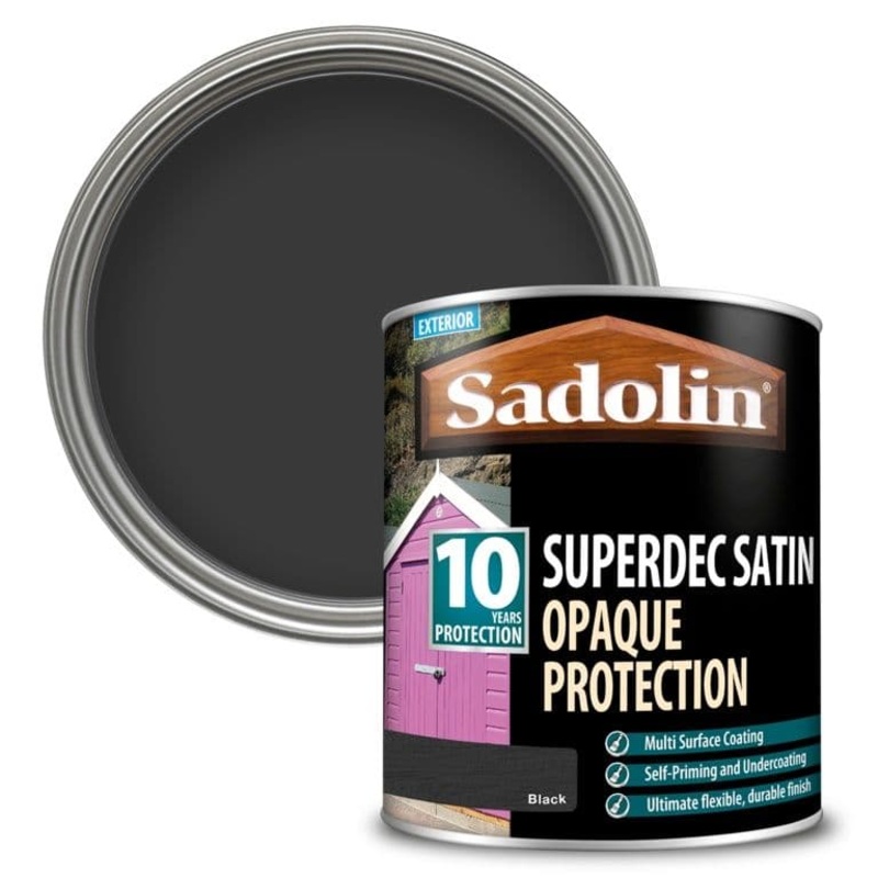 Sadolin Superdec Satin Black – 1ltr