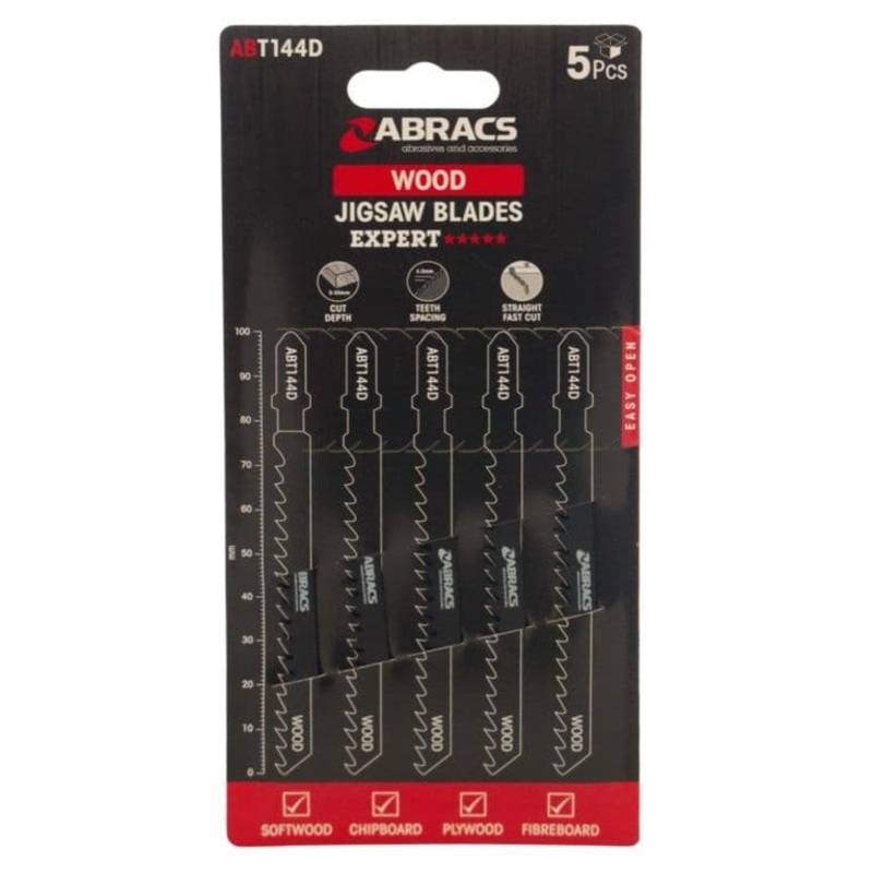 Abracs Jigsaw Blade For Wood Pack 5 – 100mm