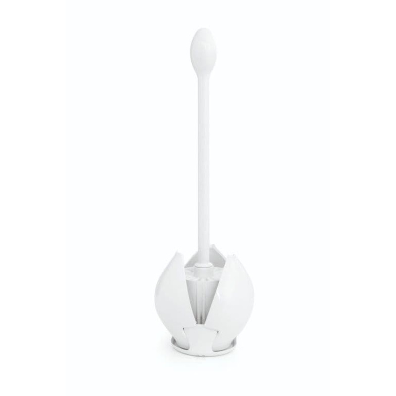 Blue Canyon Lotus Toilet Brush & Holder – White