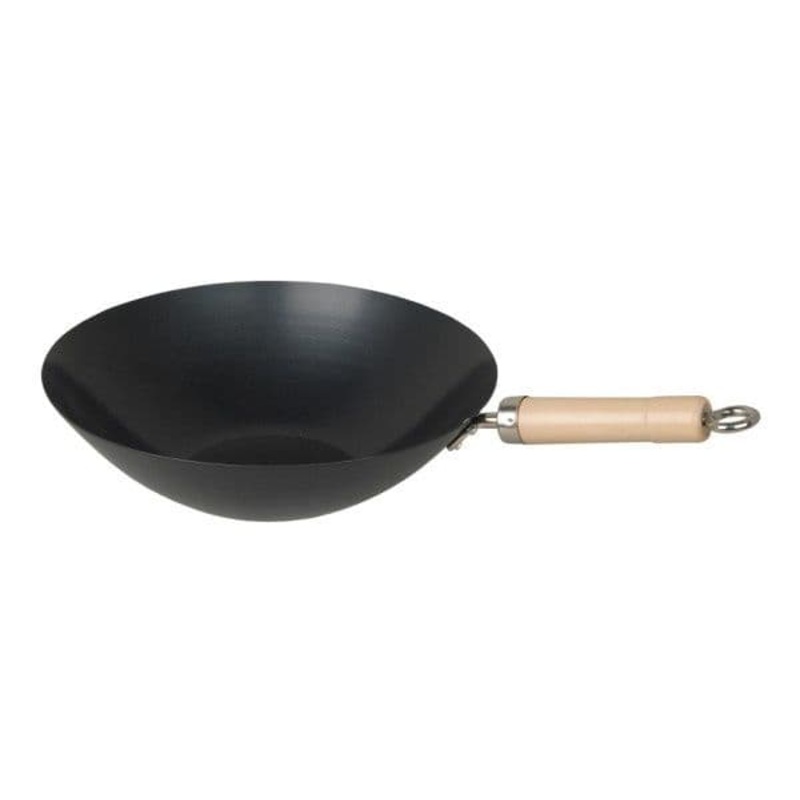 CookEveryday Carbon Steel Non Stick Wok With Wooden Handle – 27cm