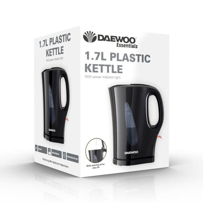 Daewoo Plastic Kettle 1.7L – Black