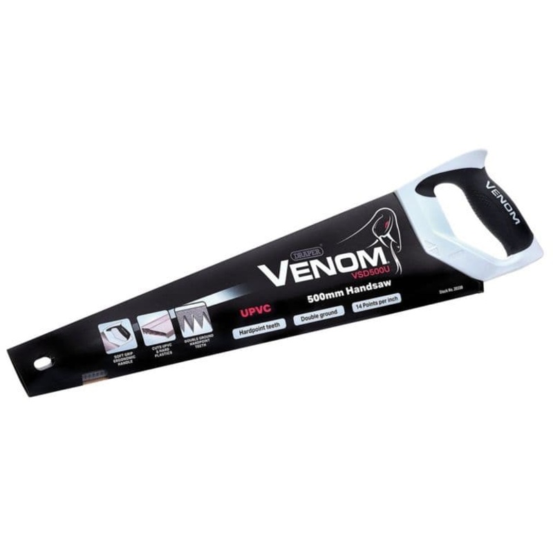 Draper Venom UPVC Handsaw 13TPI/14PPI – 500mm