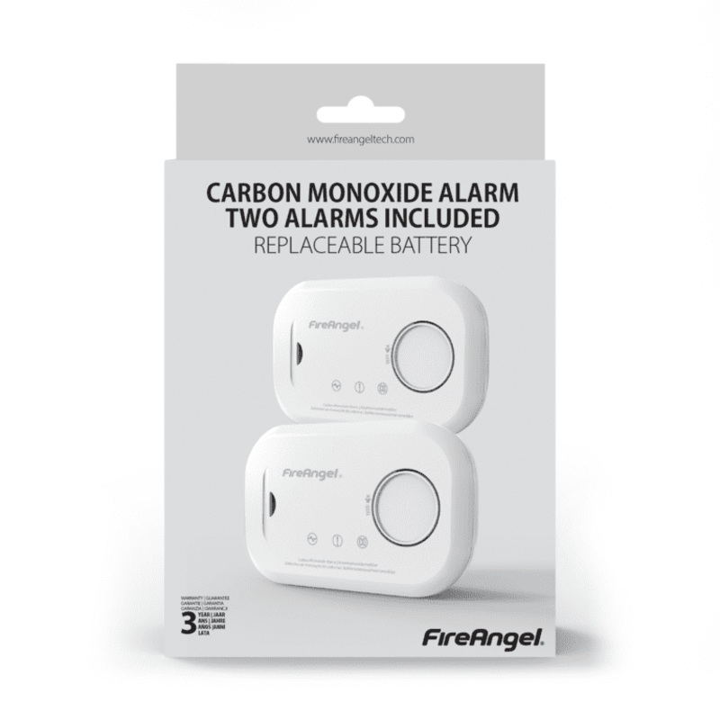 Fire Angel Carbon Monoxide Alarm Twin Pack – Replaceable Battery