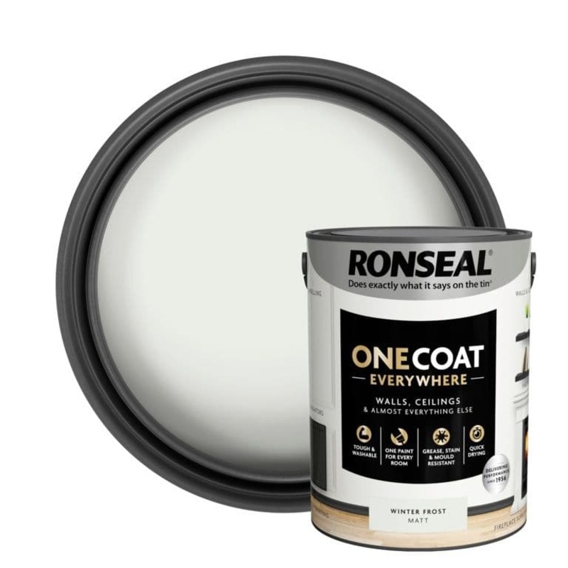 Ronseal One Coat Everywhere Matt Paint 5L – Winter Frost