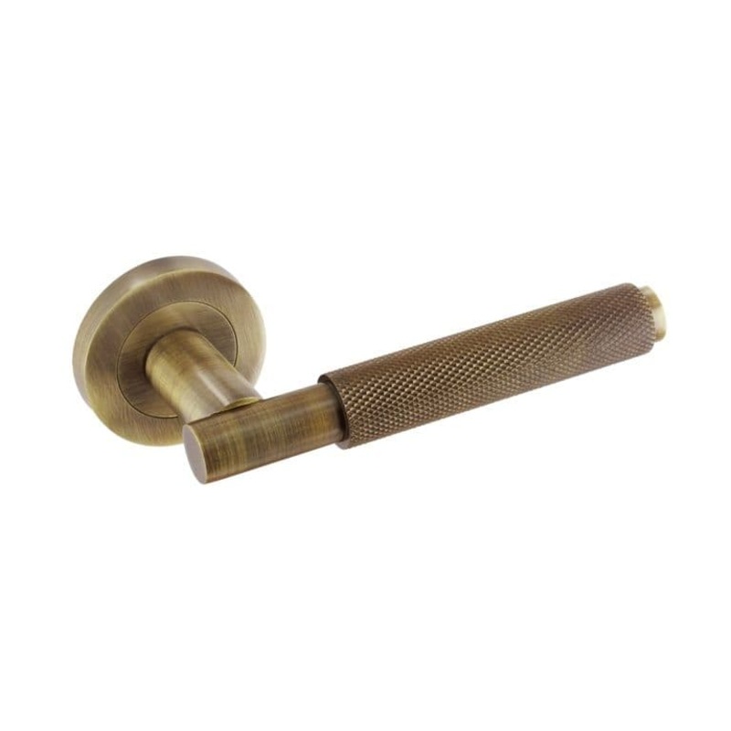 Smiths Architectural Knurled Lever On Rose – Antique Bronze