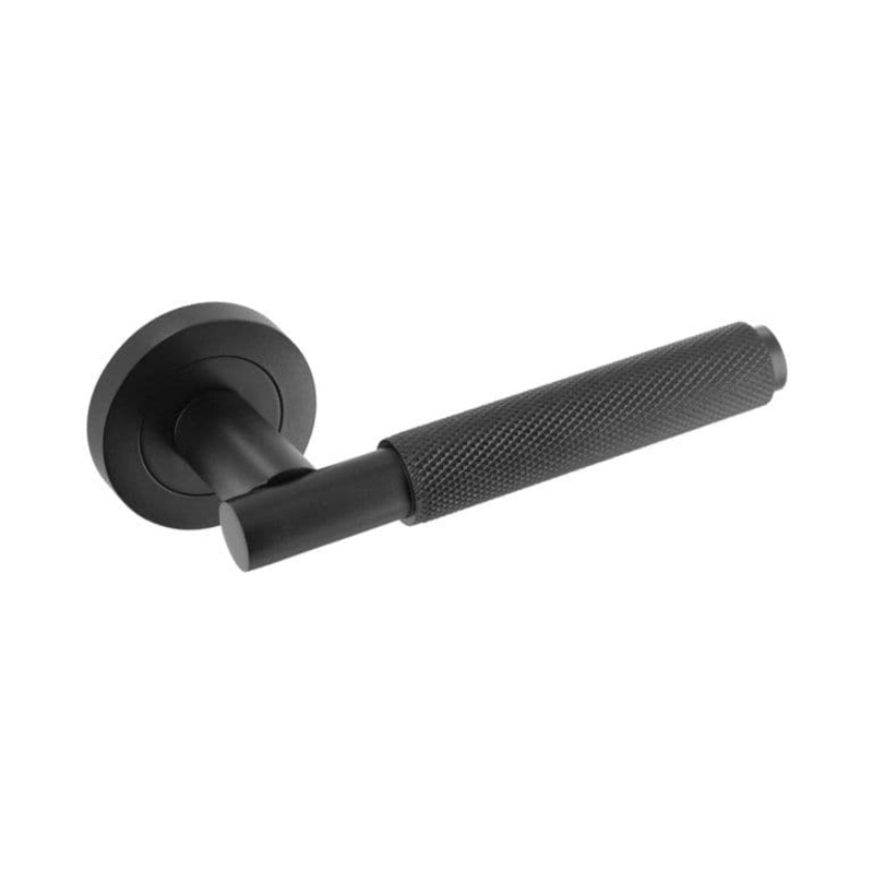 Smiths Architectural Knurled Lever On Rose – Black